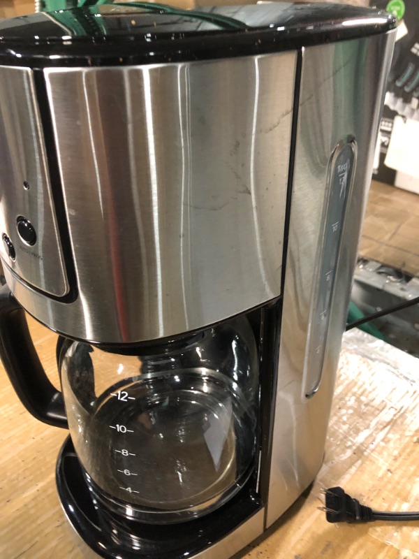 Photo 4 of [READ NOTES]-Amazon Basics 12-Cup Digital Coffeemaker with Carafe and Reusable Filter, Stainless Steel