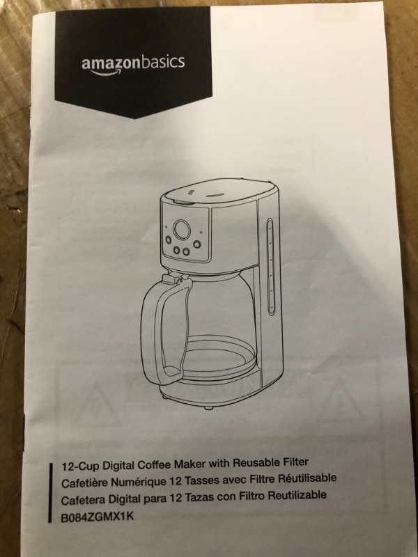 Photo 6 of [READ NOTES]-Amazon Basics 12-Cup Digital Coffeemaker with Carafe and Reusable Filter, Stainless Steel