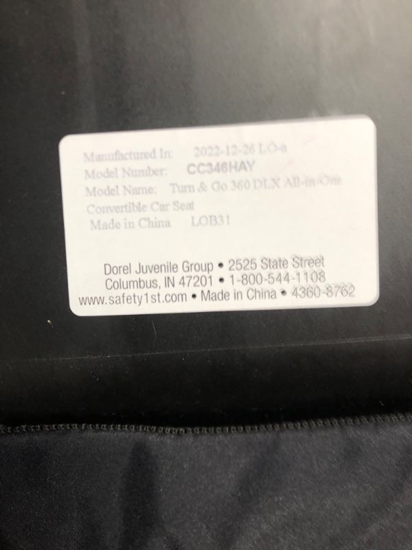 Photo 3 of **MISSING CUP HOLDERS**
Safety 1st Turn and Go 360 DLX Rotating All-in-One Car Seat, Provides 360° seat Rotation