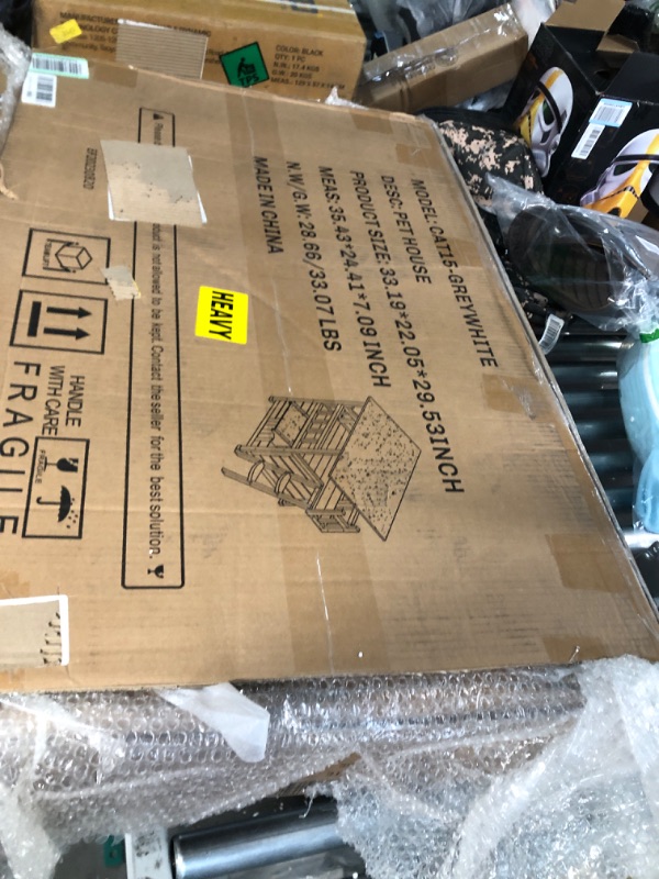 Photo 1 of Merax 5 Pieces Drop Leaf Dining Table Set, Counter Height Kitchen Table with Drop Leaf and 4 Chairs, Space-Saving Kitchen Set with Wine Rack and Drawers, Seat Height 23.6" Cherry+gray