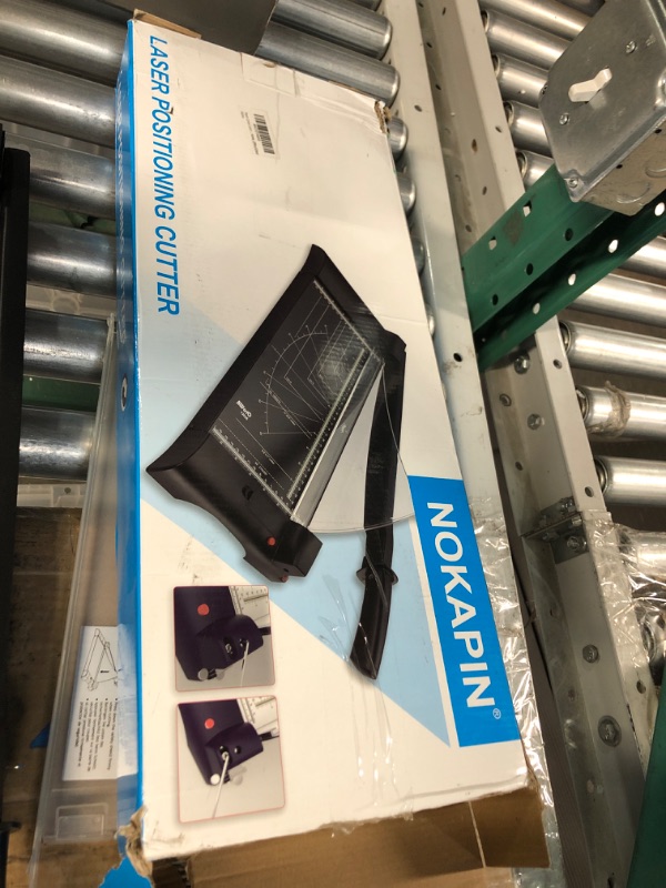 Photo 1 of Paper Cutter,Laser Positioning Paper Cutter,Paper Cutter Guillotine with Safety Blade Lock 12” 10 Sheet Capacity, Paper Trimmer with Metal Base Paper Cutting Board for Home, Office,School