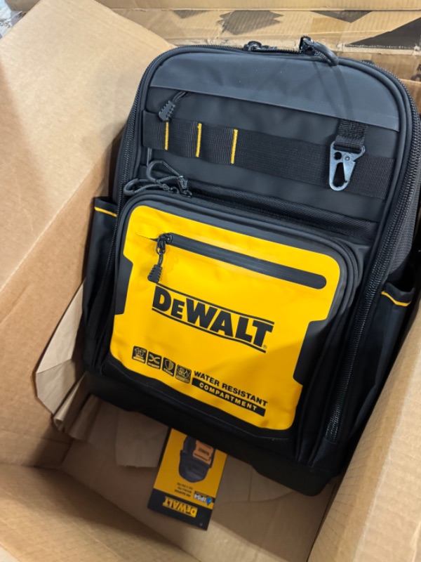 Photo 2 of * used item * 
DEWALT Tool Backpack, Tool Storage and Organization, Durable and Water Resistant (DWST560102)