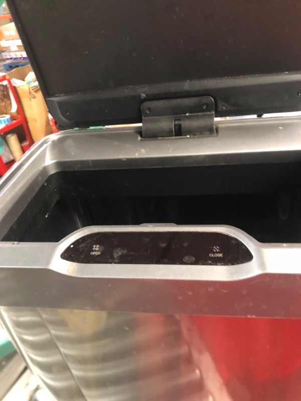 Photo 3 of **PARTS ONLY-SEE COMMENTS** EKO Mirage-T 50 Liter / 13.2 Gallon Touchless Rectangular Motion Sensor Trash Can, Brushed Stainless Steel Finish