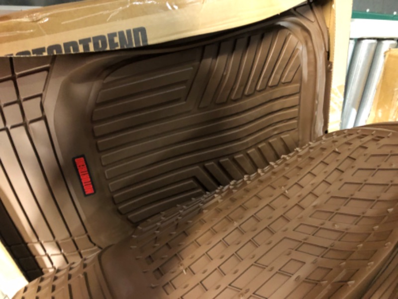 Photo 3 of Motor Trend FlexTough Plus Brown Rubber Car Floor Mats