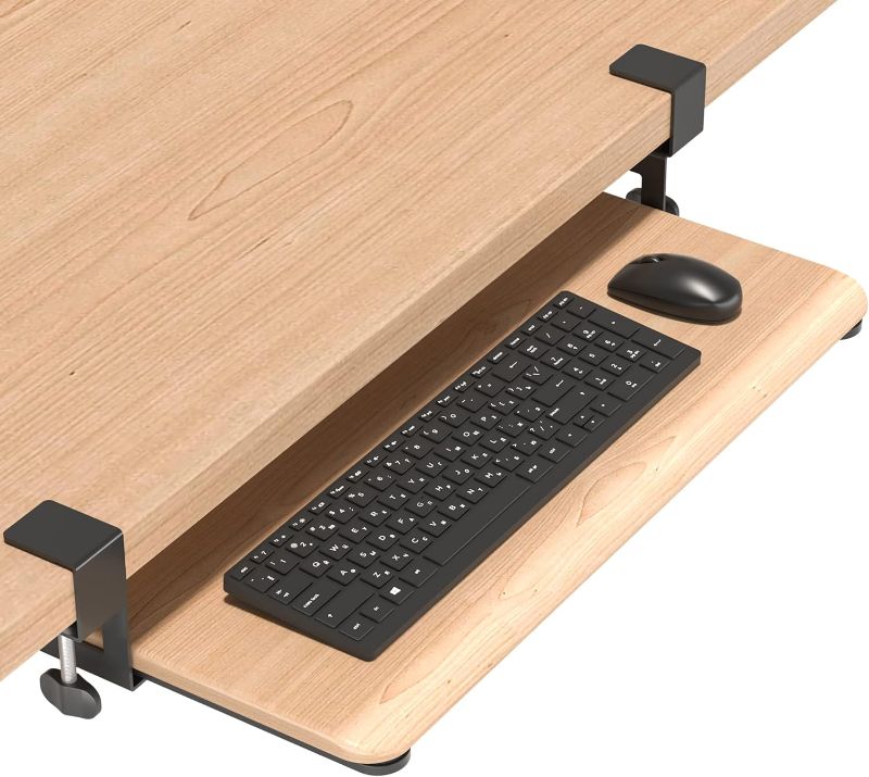 Photo 1 of BONTEC One Piece Keyboard Tray, Pull Out Keyboard & Mouse Tray 