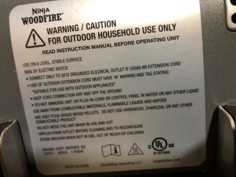 Photo 6 of * important * see notes *
Ninja OG951 Woodfire Pro Connect Premium Outdoor Grill & Smoker