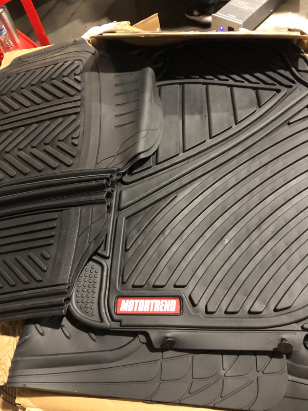 Photo 4 of * used * good condition * 
Motor Trend FlexTough Performance All Weather Rubber Car Floor Mats with Cargo Liner (Black)