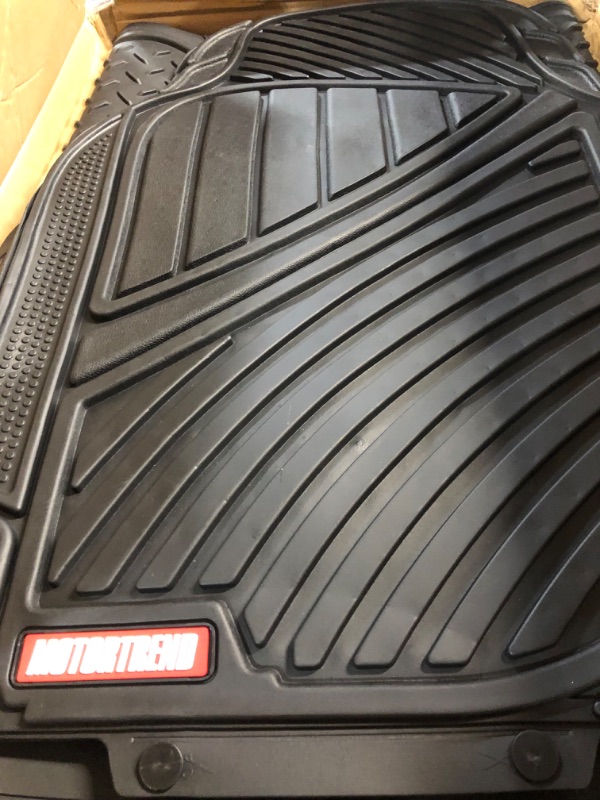 Photo 2 of * used * good condition * 
Motor Trend FlexTough Performance All Weather Rubber Car Floor Mats with Cargo Liner (Black)