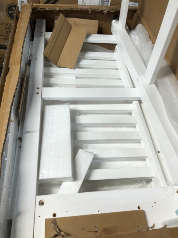 Photo 1 of Amazon Basics Kitchen Island Cart with Storage, Solid Wood Top and Wheels - Natural / White Natural and White