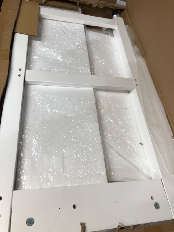 Photo 1 of Amazon Basics Kitchen Island Cart with Storage, Solid Wood Top and Wheels - Natural / White Natural and White