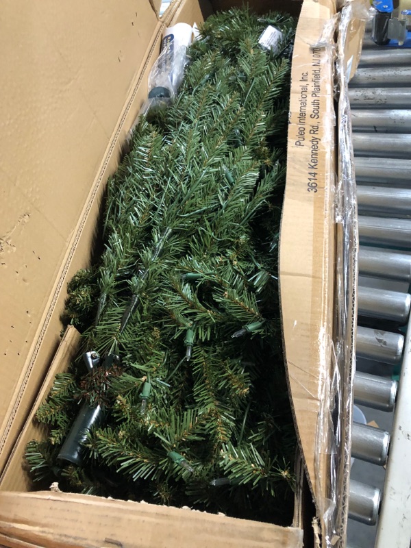 Photo 3 of **SEE COMMENTS** Puleo International 7.5' Pre-Lit Fraser Fir Pencil Tree Artificial Christmas Tree with 350 Clear UL Listed Lights