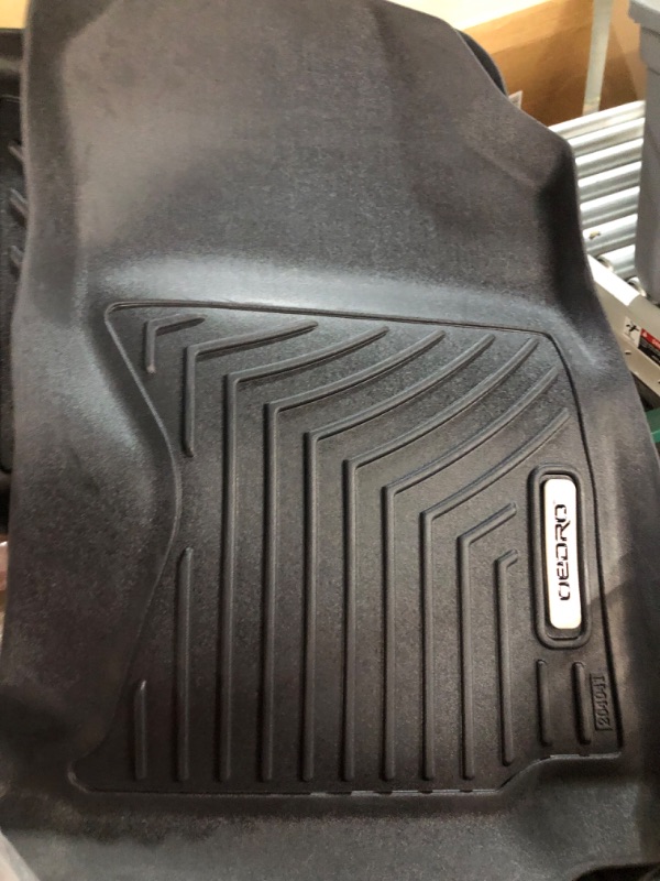 Photo 2 of OEDRO Floor Mats Compatible for 2015-2019 Ford Explorer Without 2nd Row Center Console, Unique Black 