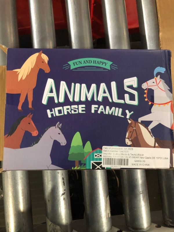 Photo 1 of Beberlu Horse Toys for Girls and Boys 3-12 Year Olds, 4 Horse Toys Stable Club Set Animals Figurine Country World Farm Houses Pretend Play Christmas, Birthday Gifts