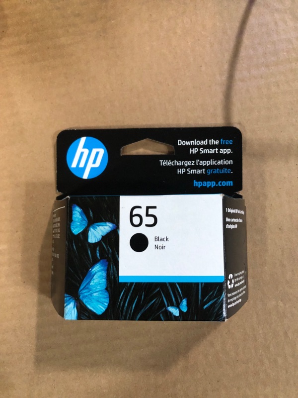 Photo 2 of HP 65 Black Ink Cartridge | Works AMP 100 Series, DeskJet 2600, 3700 Series, Envy 5000 Series | Eligible for Instant Ink | N9K02AN, PACK OF 1, EXPIRES 04/2025