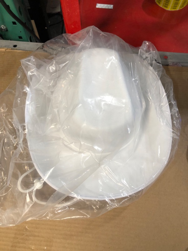 Photo 1 of White Cowgirl Hat - White Cowboy Hats for Women - Custom Cowboy Party Hats - Dress Up Bachelorette Cosplay Costume Accessories