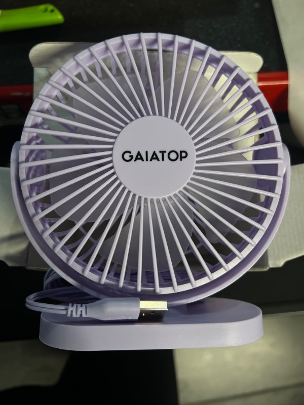 Photo 2 of Gaiatop USB Desk Fan, 3 Speeds Powerful Portable Fan, 5.5 Inch Quiet Purple