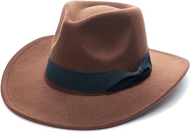 Photo 1 of ComfyCamper Brown Fedora Hat – Adult and Teens Classic Mens Cowboy Costume Accessories Safari Jungle Explorer Archeologist
