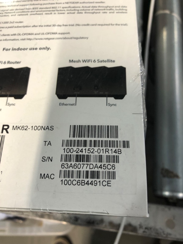 Photo 4 of NETGEAR Nighthawk Whole Home Mesh WiFi 6 System (MK62) - AX1800 router with 1 satellite extender, coverage up to 3,000 sq. ft. and 25+ devices Mesh WiFi 6 (2 Pack)