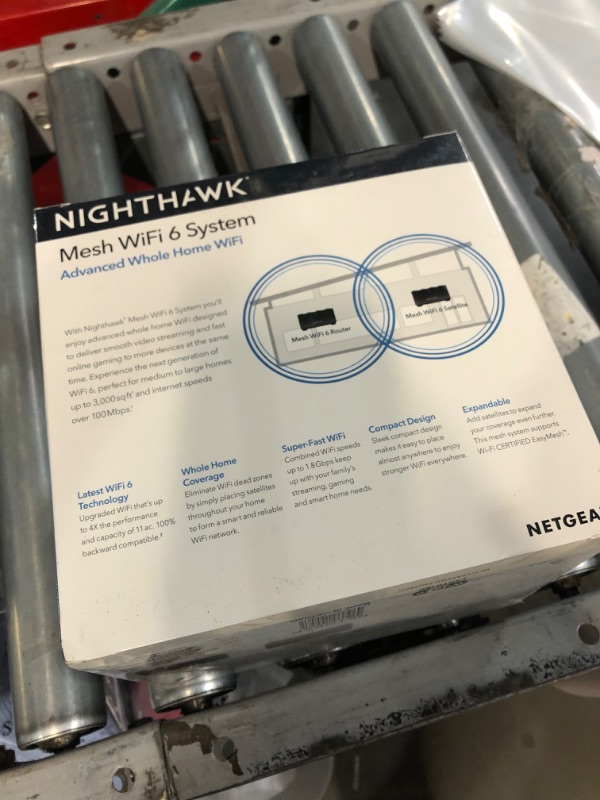 Photo 1 of NETGEAR Nighthawk Whole Home Mesh WiFi 6 System (MK62) - AX1800 router with 1 satellite extender, coverage up to 3,000 sq. ft. and 25+ devices Mesh WiFi 6 (2 Pack)