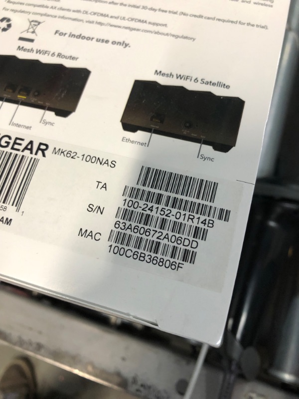 Photo 3 of NETGEAR Nighthawk Whole Home Mesh WiFi 6 System (MK62) - AX1800 router with 1 satellite extender, coverage up to 3,000 sq. ft. and 25+ devices Mesh WiFi 6 (2 Pack)