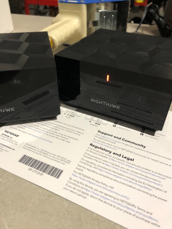 Photo 2 of * important * see clerk notes * 
NETGEAR Nighthawk Whole Home Mesh WiFi 6 System (MK62) - AX1800 router with 1 satellite extender