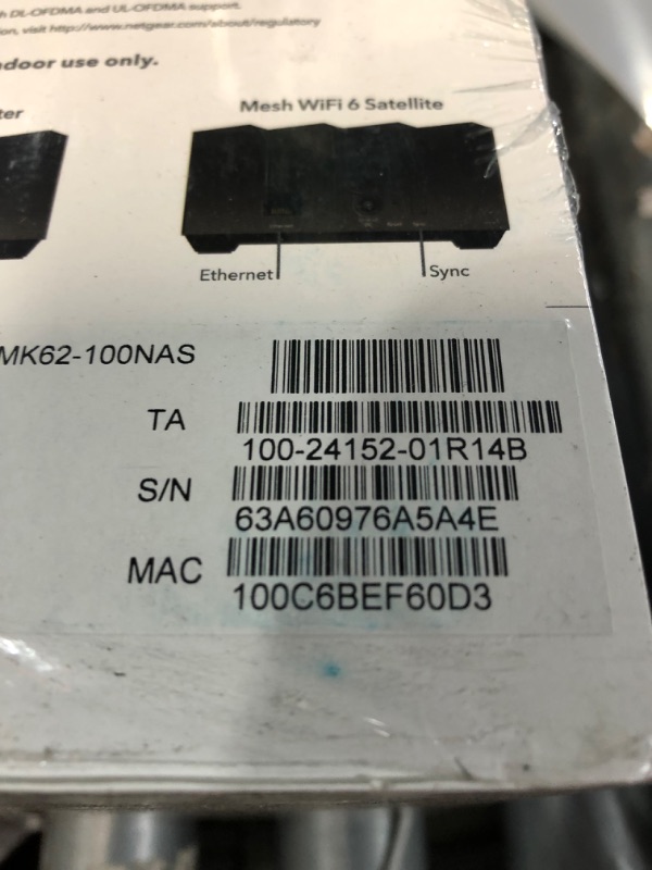 Photo 2 of NETGEAR Nighthawk Whole Home Mesh WiFi 6 System (MK62) - AX1800 router with 1 satellite extender, coverage up to 3,000 sq. ft. and 25+ devices Mesh WiFi 6 (2 Pack)