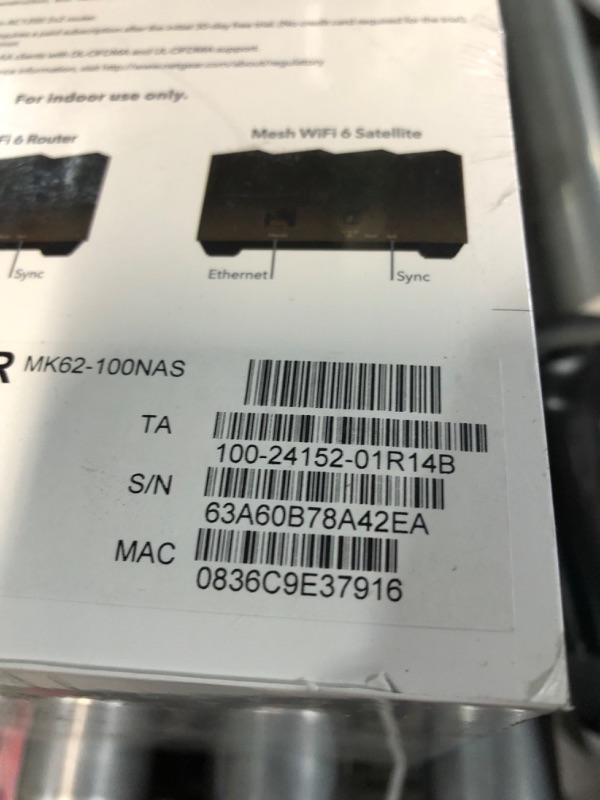 Photo 6 of NETGEAR Nighthawk Whole Home Mesh WiFi 6 System (MK62) - AX1800 router with 1 satellite extender, coverage up to 3,000 sq. ft. and 25+ devices Mesh WiFi 6 (2 Pack)