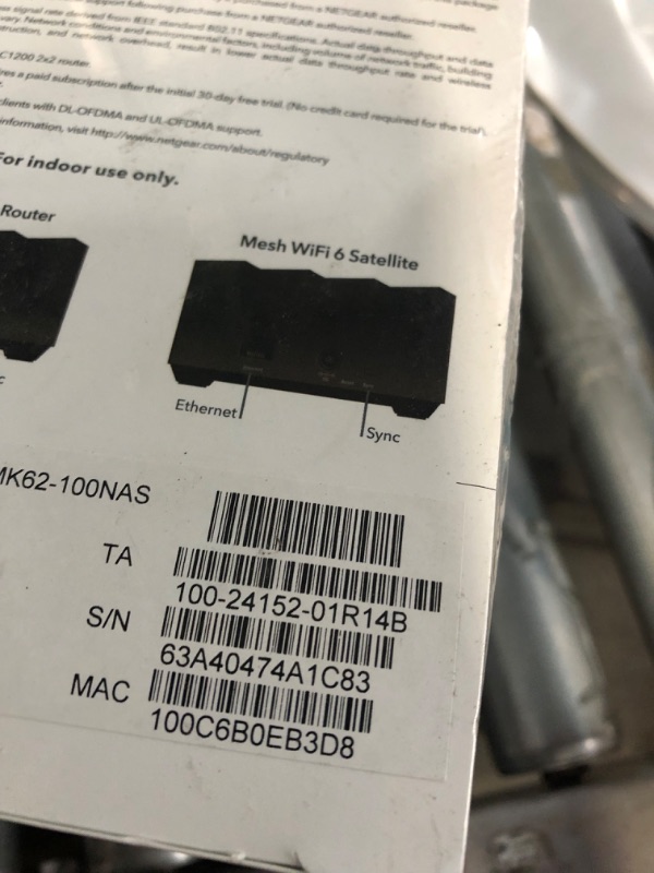 Photo 4 of NETGEAR Nighthawk Whole Home Mesh WiFi 6 System (MK62) - AX1800 router with 1 satellite extender, coverage up to 3,000 sq. ft. and 25+ devices Mesh WiFi 6 (2 Pack)