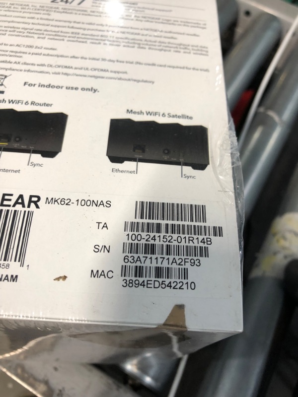 Photo 4 of NETGEAR Nighthawk Whole Home Mesh WiFi 6 System (MK62) - AX1800 router with 1 satellite extender, coverage up to 3,000 sq. ft. and 25+ devices Mesh WiFi 6 (2 Pack)