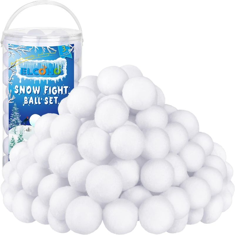 Photo 1 of *OUTER PACKAGE DAMAGED* ELCOHO 36 Pieces 2 Inch Fake Snowballs Artificial Snowball Fight Fake Winter Snowball Fluffy Fun Stress Snowballs Toys for Xmas Party Supplies Winter Snowball Fight Games Indoors
