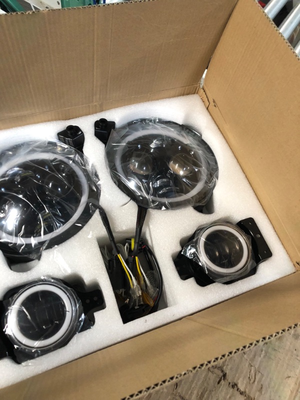 Photo 6 of Auxbeam 2023 Upgraded 9 Inch LED Headlights and 4 Inch Fog Lights for 2018-2023 Jeep Wrangler