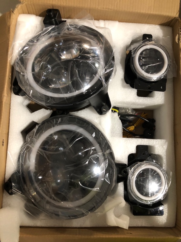 Photo 2 of Auxbeam 2023 Upgraded 9 Inch LED Headlights and 4 Inch Fog Lights for 2018-2023 Jeep Wrangler