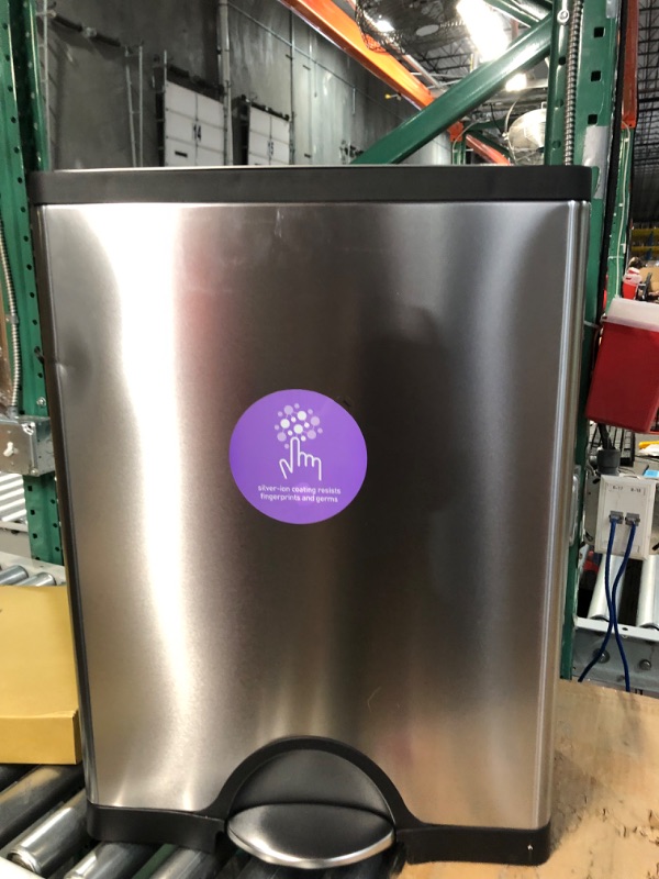 Photo 1 of **STOCK PHOTO FOR REFERENCE** simplehuman Rectangular Recycler, 46 L - Fingerprint-Proof Stainless Steel 