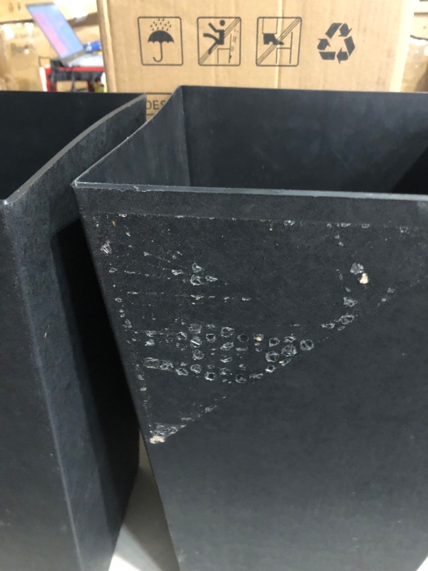 Photo 6 of **DAMAGE** Worth Garden 2-Pack Black Tall Planter - Plastic Square Tapered Plant Pots