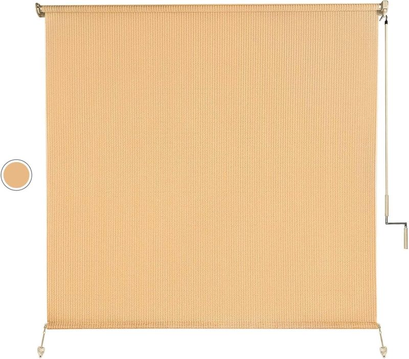 Photo 1 of *MISSING HARDWARE*
Osimlead Cordless Outdoor Roller Shade Patio Roll Up Shade Blinds (6' W X 6' L, Wheat) 