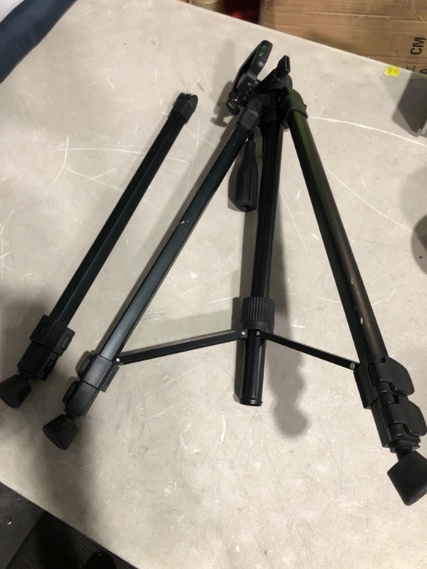 Photo 2 of * item used * damaged * sold for parts/repair * 
Bosch BT150 Compact Tripod with Extendable Height for Use with Line Lasers, Point Lasers, and Laser Distance Tape Measuring Tools, Black