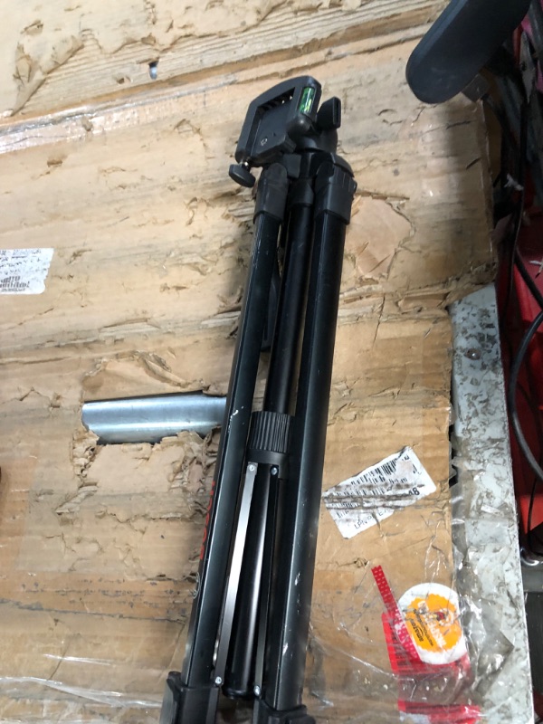 Photo 4 of * item used * damaged * sold for parts/repair * 
Bosch BT150 Compact Tripod with Extendable Height for Use with Line Lasers, Point Lasers, and Laser Distance Tape Measuring Tools, Black