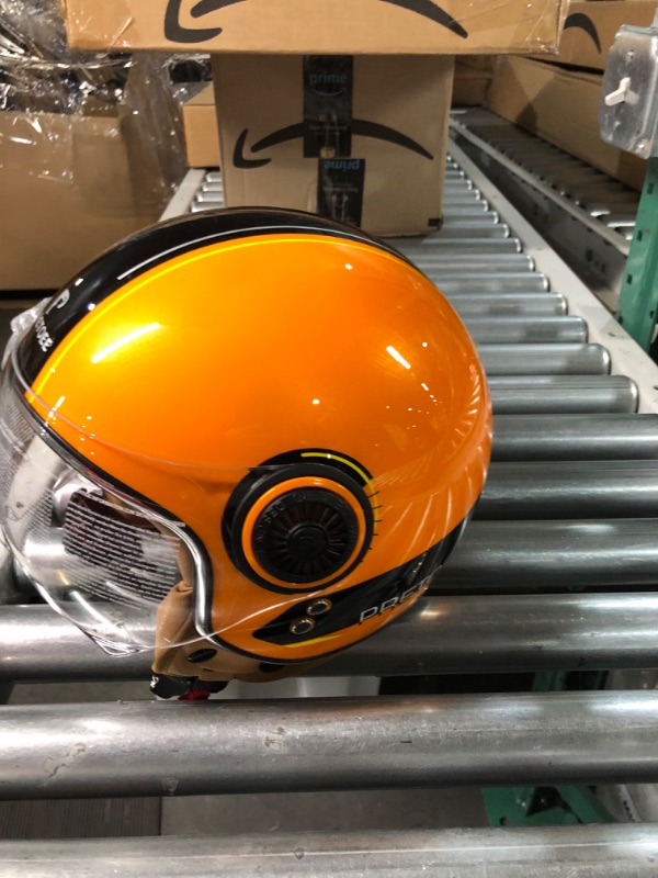 Photo 3 of Vespa Helmet DOT Approved, Open Face Motorcycle Helmet with Visor, Orange 