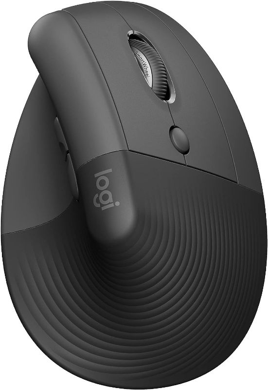 Photo 1 of Logitech Lift Vertical Ergonomic Mouse, Wireless, Bluetooth or Logi Bolt USB receiver
