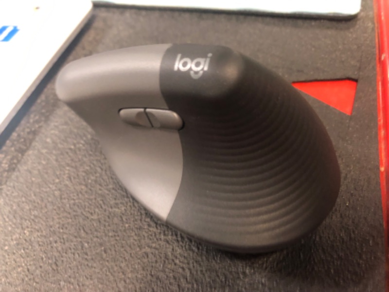 Photo 3 of Logitech Lift Vertical Ergonomic Mouse, Wireless, Bluetooth or Logi Bolt USB receiver
