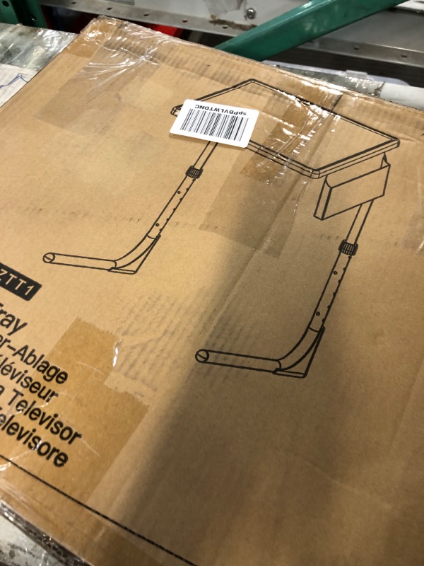 Photo 2 of *damaged* Amada TV Tray Table, Tv Dinner Tray with Storage Bag and 6 Heights & 3 Tilt Angles Adjustments
