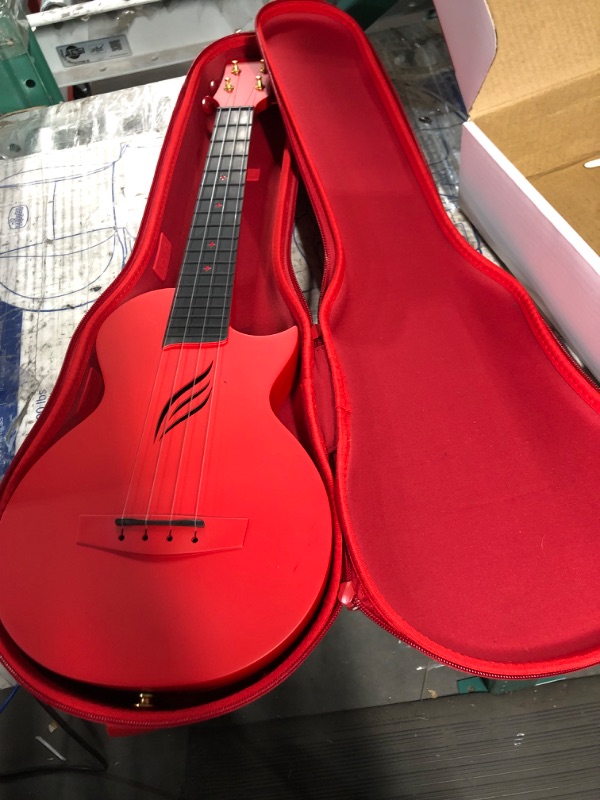 Photo 2 of Enya Nova U 23" Concert Ukulele–Carbon Fiber Travel Ukulele–Red