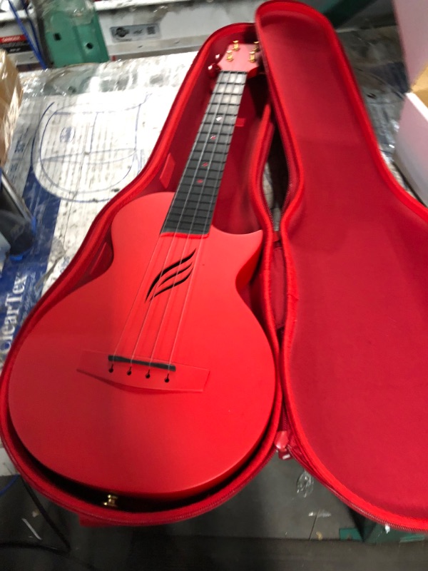 Photo 4 of Enya Nova U 23" Concert Ukulele–Carbon Fiber Travel Ukulele–Red