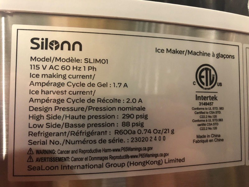 Photo 6 of [FOR PARTS, READ NOTES]
Silonn Ice Makers Countertop 9 Bullet Ice Cubes Ready in 6 Minutes & Perfectware - PW Icebags-DS-100ct 10lb Ice Bags with Drawstring-100ct NONREFUNDABLE