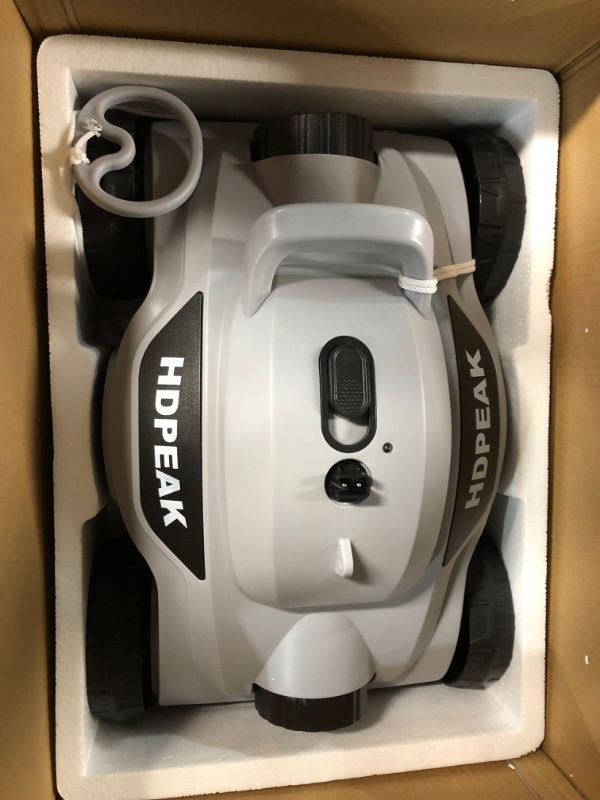 Photo 1 of **NON REFUNDABLE NO RETURNS SOLD AS IS**
**PARTS ONLY**Cordless Robotic Pool Cleaner, HDPEAK Pool Vacuum Lasts 110 Mins, Auto-Parking, Rechargeable, Grey