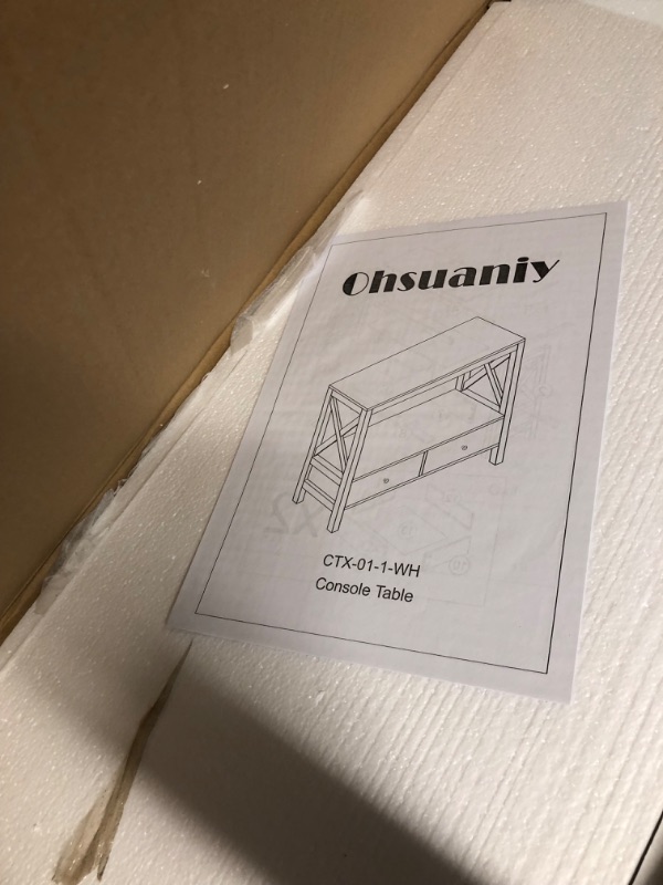 Photo 1 of Console Table, White Console Table with Storage, 