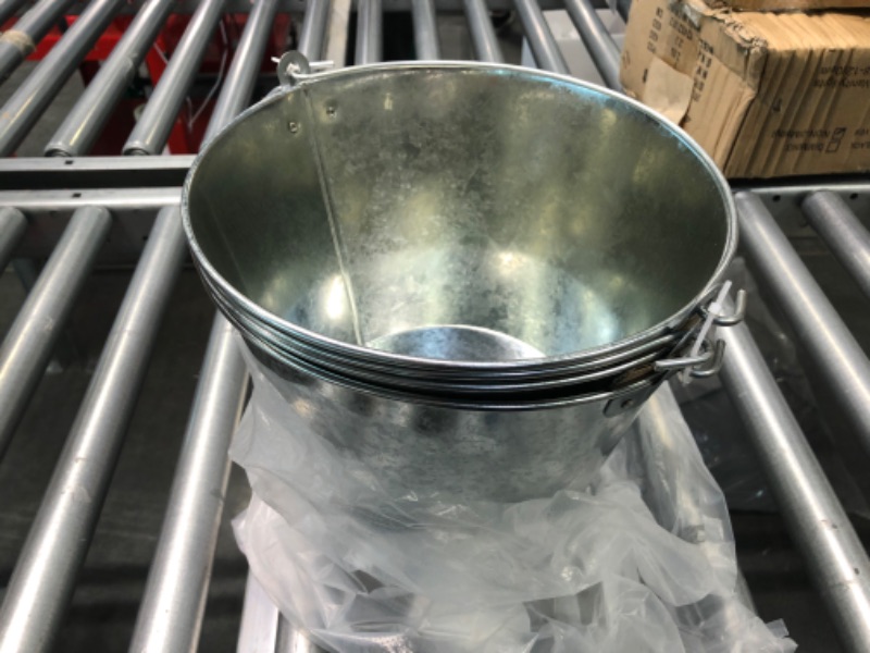 Photo 2 of 4 ct Galvanized metal buckets with handle - 9x9x7 inches