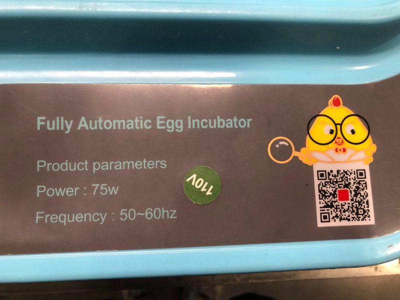 Photo 3 of Fully Egg Incubator 75 watts, 50-60hz. - 15in x 16in