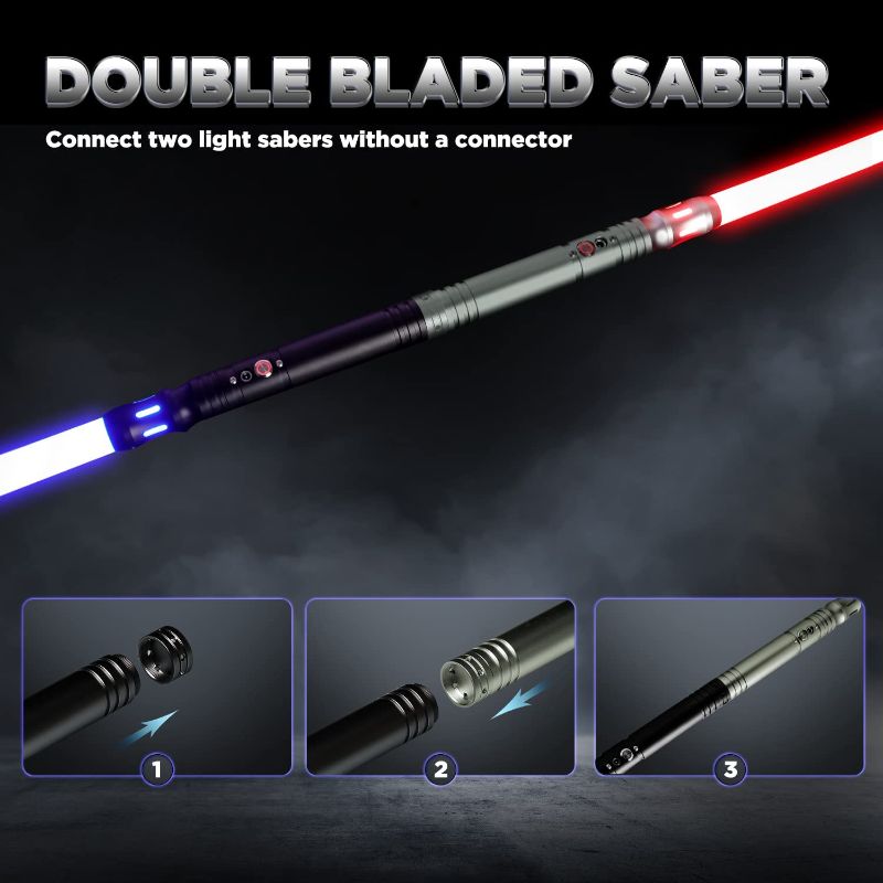 Photo 1 of CUSTOM SABER Dueling Light Saber for Adults, Smooth Swing Rechargeable LED Light Saber, RGB Infinite Color Changing, Light Saber Support Heavy Dueling for Adults Toy Gift- Black
