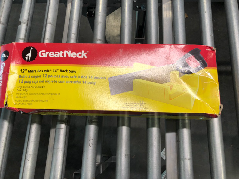 Photo 2 of GreatNeck BSB14 12 Inch Mitre Box With 14 Inch Back Saw, Reinforced Steel Back Saw for Accurate Cutting, Receptacle Box Saw With Degree Cutting Guide